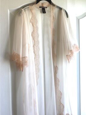 Rare Victoria's Secret Sheer Lace-Trim Robe in Blush Pink (NWOT) | LAST CALL ❗️
